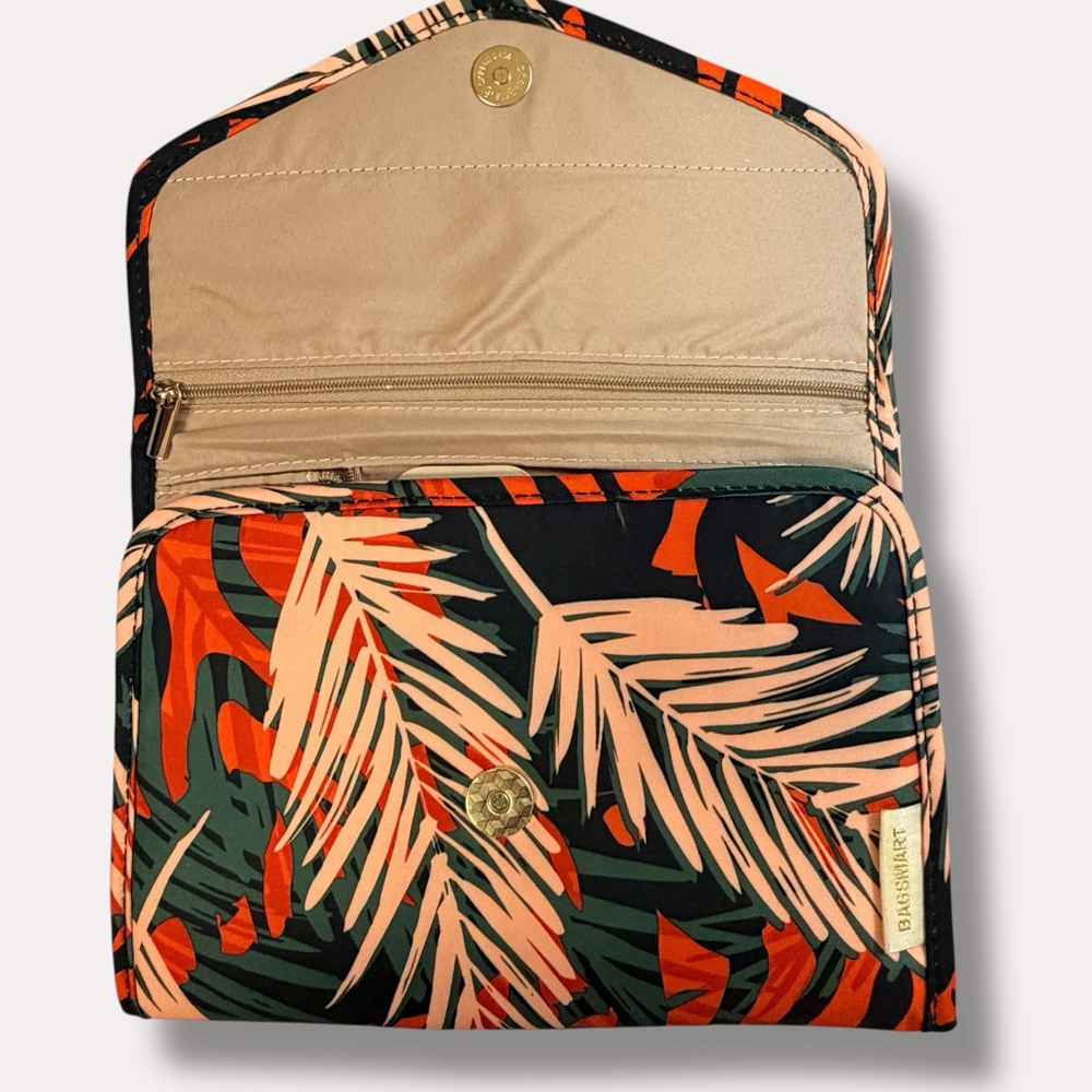 BAGSMART Tropical Palm Print Travel Jewelry Organizer Case